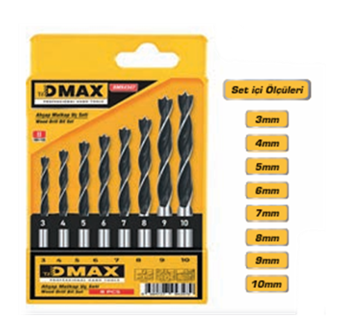 DMAX AHŞAP MATKAP UÇ SETİ 8 Pcs DMX4347